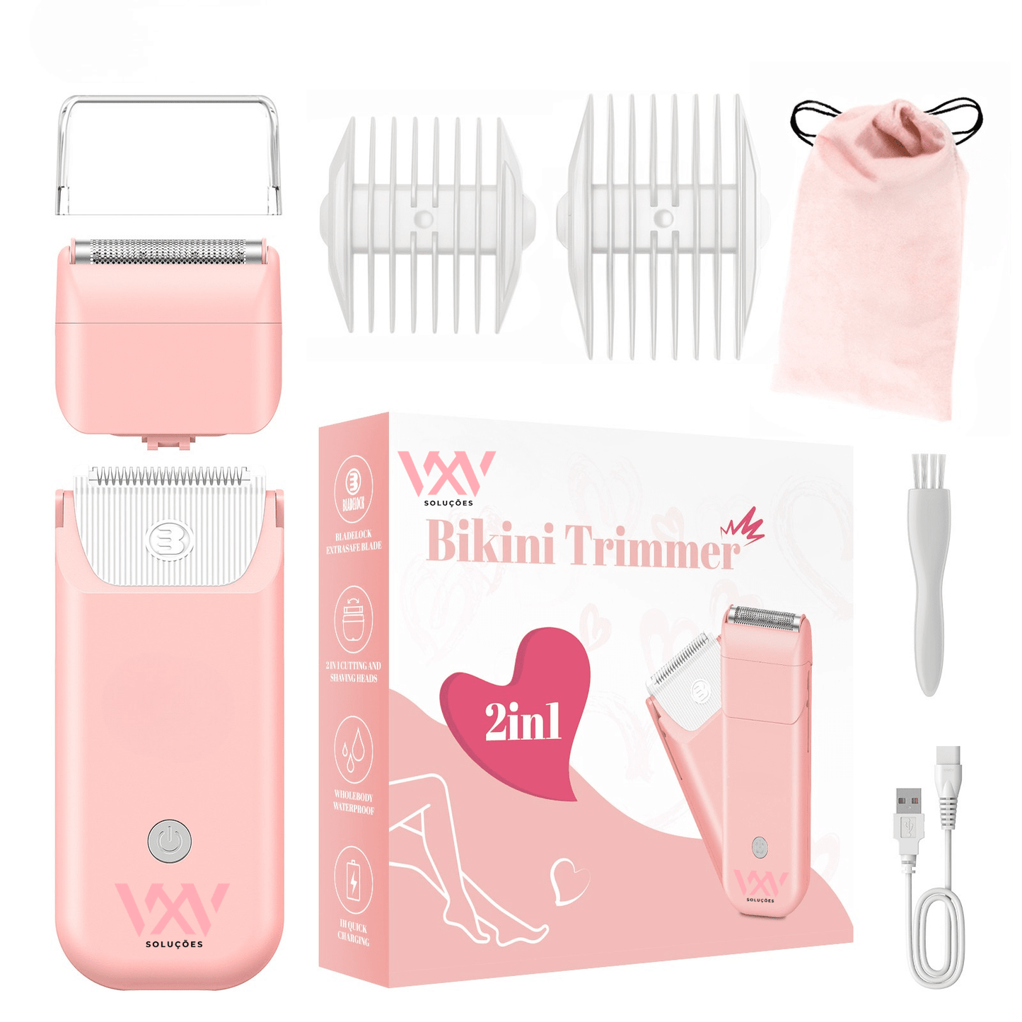 VXV Kit 2 em 1 Depilador Feminino IPX7 - Cerâmica Pro - VXV